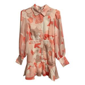 Style State Racquel Mini Dress Button Front Long Sleeves Size 8 NWT